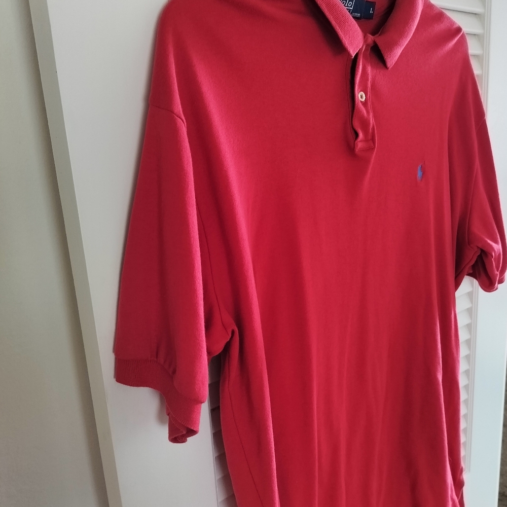 Polo by Ralph Lauren Mens Red Polo Shirt Large - Picture 5 of 5